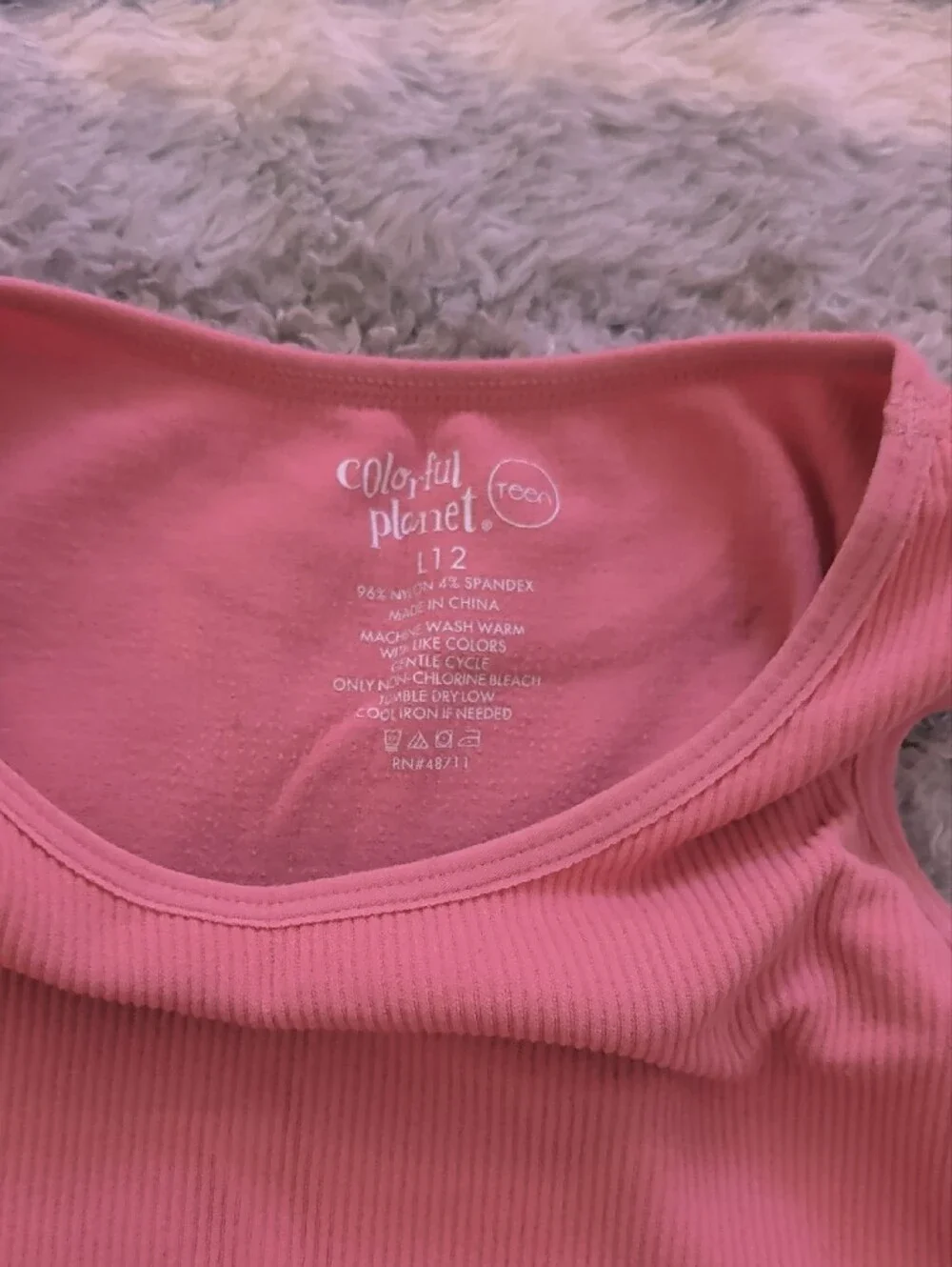 Everyday Pink Ribbed Tank Top for Girls
